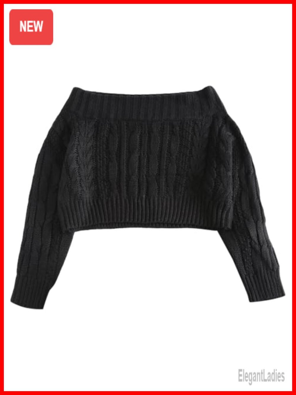 Off Shoulder Ribbed Knit Crop Sweatshirt Long Sleeve Pullover